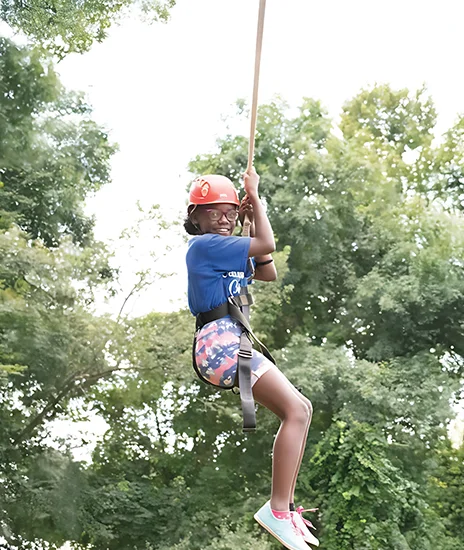 Child on zip-line