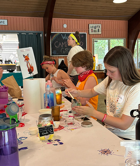 Children making crafts at camp