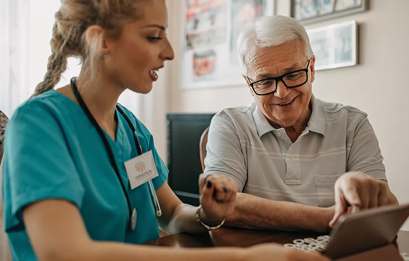 Nurse educating patient