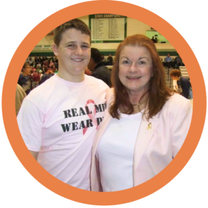 Matthew, 15, with his mom.